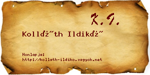 Kolláth Ildikó névjegykártya